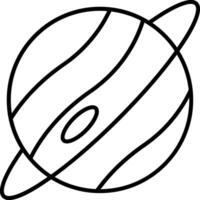icône de ligne de planète vecteur