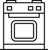 icône de ligne de cuisinière électrique vecteur