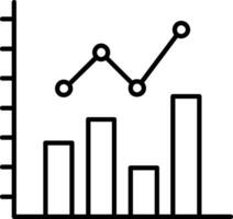 icône de ligne de graphique à barres vecteur