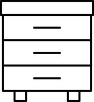 icône de ligne de tiroir vecteur