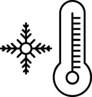 icône de ligne de flocon de neige vecteur