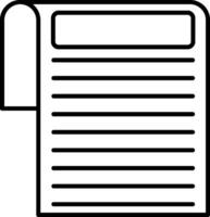 icône de ligne de document vecteur