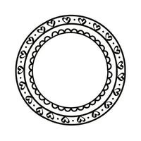 cadre de coeurs dessinés circulaires vecteur