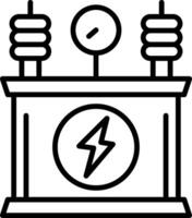 icône de ligne de transformateur de puissance vecteur