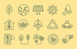 quinze icônes de la bioénergie vecteur
