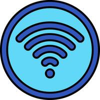 icône remplie de ligne wifi vecteur