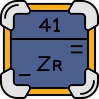 zirconium ligne rempli icône vecteur