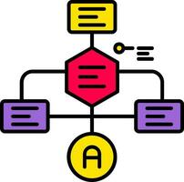 icône remplie de ligne d'organigramme vecteur