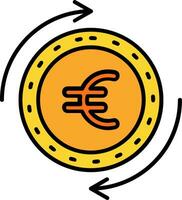 icône remplie de ligne euro vecteur