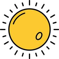 icône remplie de ligne de soleil vecteur