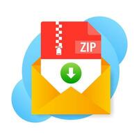 Zip *: français déposer. icône pour la toile Contexte conception. email signe. La technologie vecteur illustration. La technologie Contexte