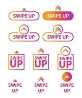 glisser en haut, ensemble de boutons pour social médias. La publicité et commercialisation dans social médias application. vecteur