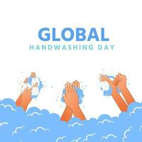 journée mondiale du lavage des mains, beaucoup de gens se lavent les mains. vecteur