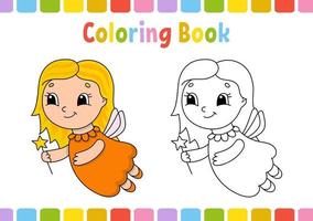 livre de coloriage pour les enfants. caractère joyeux. illustration vectorielle simple et isolée dans un style dessin animé mignon. vecteur