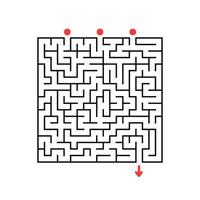 labyrinthe carré abstrait. jeu pour les enfants. casse-tête pour les enfants. énigme du labyrinthe. illustration vectorielle plane isolée sur fond blanc. vecteur