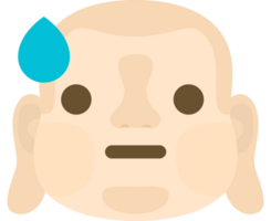emoji bouddha visage sueur vecteur