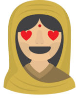 emoji Indien femme l'amour vecteur