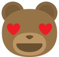 emoji ours visage l'amour vecteur