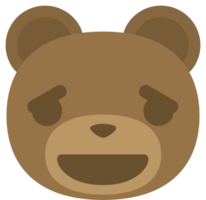 emoji ours visage soulagé vecteur