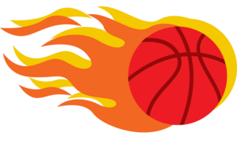 basket-ball en feu vecteur