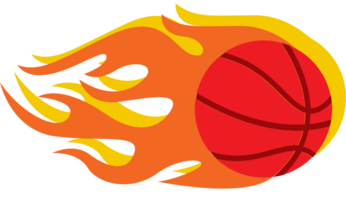 basket-ball en feu vecteur
