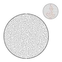 grand labyrinthe difficile. jeu pour enfants et adultes. casse-tête pour les enfants. énigme du labyrinthe. trouver le bon chemin. illustration vectorielle plane. vecteur