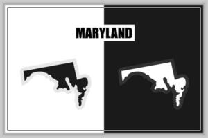 plat style carte de Etat de Maryland, Etats-Unis. Maryland contour. vecteur illustration