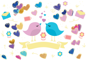 amour oiseau et coeur vecteur