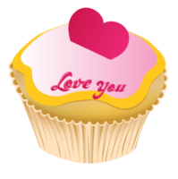 cupcake d'amour vecteur