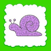 labyrinthe de couleurs est un escargot mignon. feuilles de travail pour enfants. page d'activité. puzzle de jeu pour les enfants. palourde drôle. énigme du labyrinthe. illustration vectorielle. vecteur