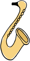 saxophone instrument de musique dessiné à la main vecteur