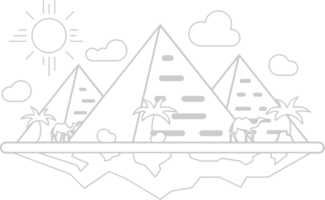 égyptien pyramides contour vecteur