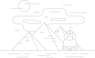 égyptien pyramides contour vecteur