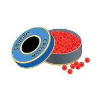 composition isométrique de caviar rouge vecteur