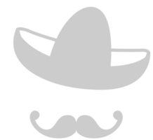 sombrero avec moustache contour vecteur
