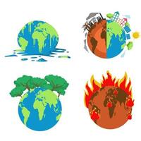 globe fondu adapté au changement climatique ou à l'illustration du réchauffement climatique