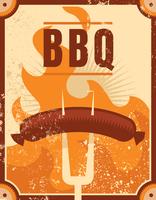 Affiche BBQ rétro