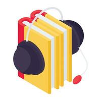 icône de conception créative de livre audio vecteur