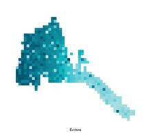 vecteur isolé géométrique illustration avec simplifié glacé bleu silhouette de Érythrée carte. pixel art style pour nft modèle. à pois logo avec pente texture pour conception sur blanc Contexte