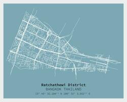 rue carte de ratchathewi district Bangkok, Thaïlande vecteur