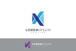 lettre x logo d'entreprise de couleur flou moderne 3d créatif vecteur