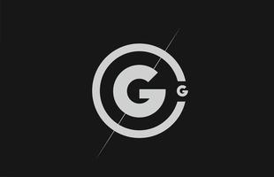 icône du logo alphabet g lettre. conception de lignes et de cercles simples noirs blancs pour l'identité de l'entreprise vecteur
