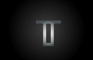 icône du logo noir gris alphabet lettre t. conception de ligne pour l'identité de l'entreprise et de l'entreprise vecteur