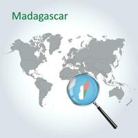 agrandie carte Madagascar avec le drapeau de Madagascar élargissement de Plans, vecteur art