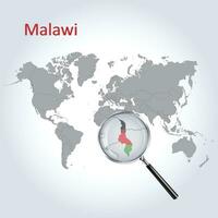 agrandie carte Malawi avec le drapeau de Malawi élargissement de Plans, vecteur art