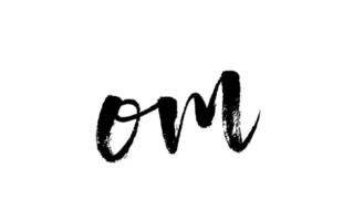 om om alphabet lettre logo icône combinaison. design vintage manuscrit grunge. couleur blanc noir pour les affaires et l'entreprise vecteur