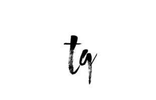 tq tq alphabet lettre logo icône combinaison. design vintage manuscrit grunge. couleur blanc noir pour les affaires et l'entreprise vecteur