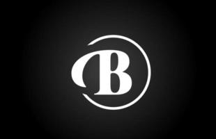b icône du logo lettre alphabet en couleur noir et blanc. conception de cercle simple et créative pour les entreprises et les entreprises vecteur