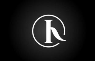i icône du logo lettre alphabet en couleur noir et blanc. conception de cercle simple et créative pour les entreprises et les entreprises vecteur