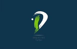 icône du logo lettre alphabet d en couleur bleu vert blanc. conception de brosse vintage grunge pour les entreprises et les entreprises vecteur